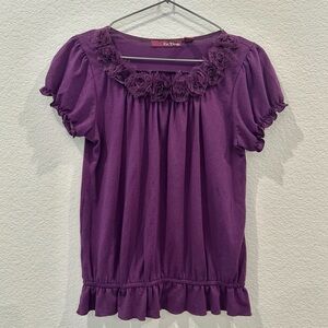Epic Threads Purple Floral Design Size XL Excellent Condition